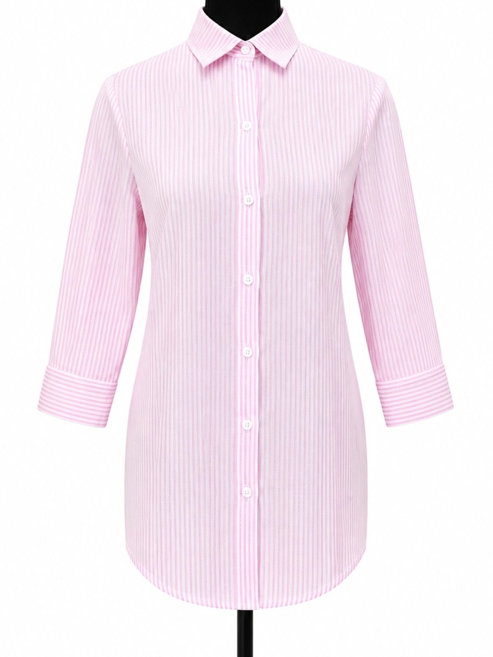 Harshman 100% Linen Alana Shirt - Pink Mini Stripes Button-Down Size XS